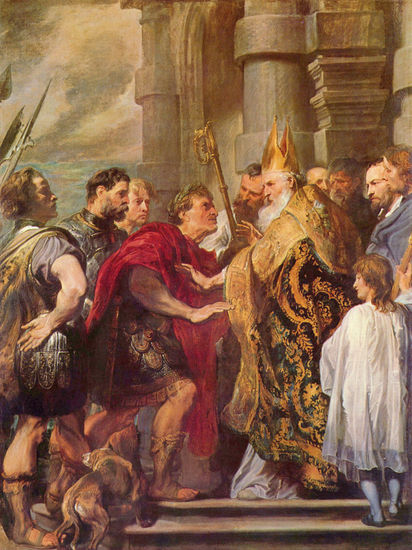 St. Ambrose and Emperor Theodosius 