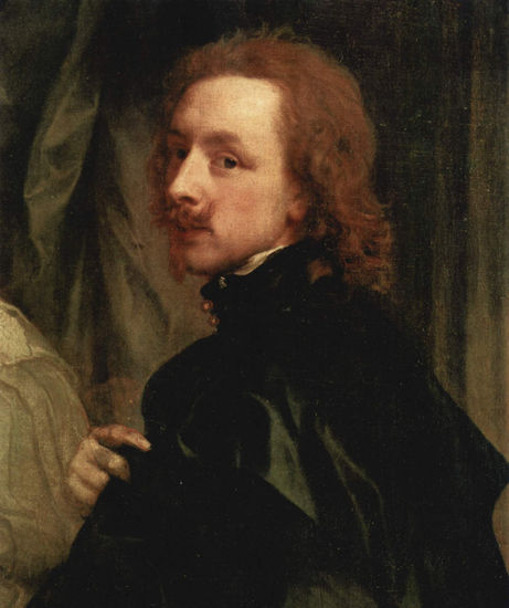 Portrait of Sir Endimion Porter and Self-Portrait by Anthonis van Dyck, Detail 