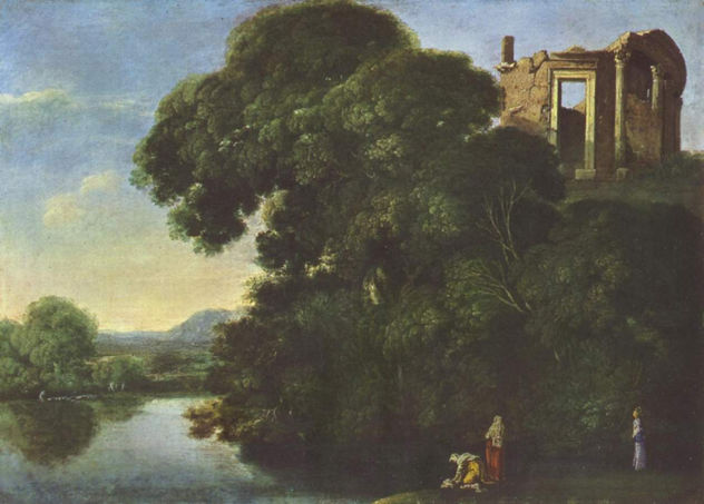 Paisaje con el Templo de Vesta en Tivoli