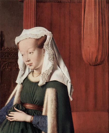 Arnolfini-Boda, imagen de boda de Giovanni Arnolfini y su esposa Giovanna Cenami, detalle 