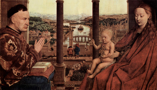 Madonna del canciller Nicholas Rolin, Detalle
