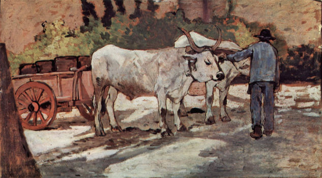 Peasant with Ox Cart 