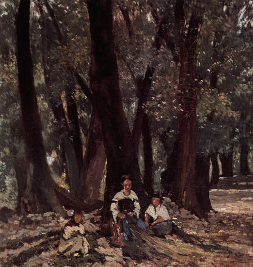 Campesinos en un bosque 