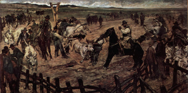 Marcaje de los jóvenes toros en Maremma
