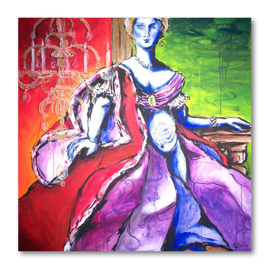 Con el Rey en el Vientre - II Acrylic Canvas Figure Painting