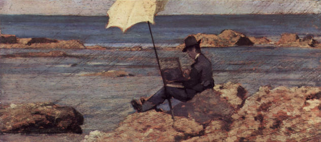 Silvestro Lega, en Riva al Mare malend