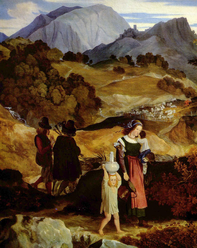 Romantic Landscape in Italy, Detail