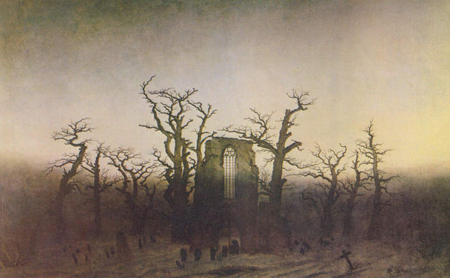 Abadía en el bosque de robles (entierro de monjes en el bosque de robles)