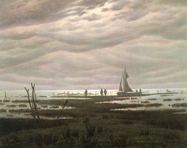 Flat Landscape at Greifswalder Bodden (Seascape, Evening on the Baltic Sea) 