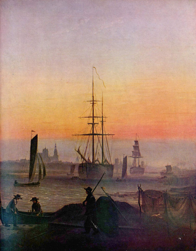 Ships in the Harbor of Greifswald
