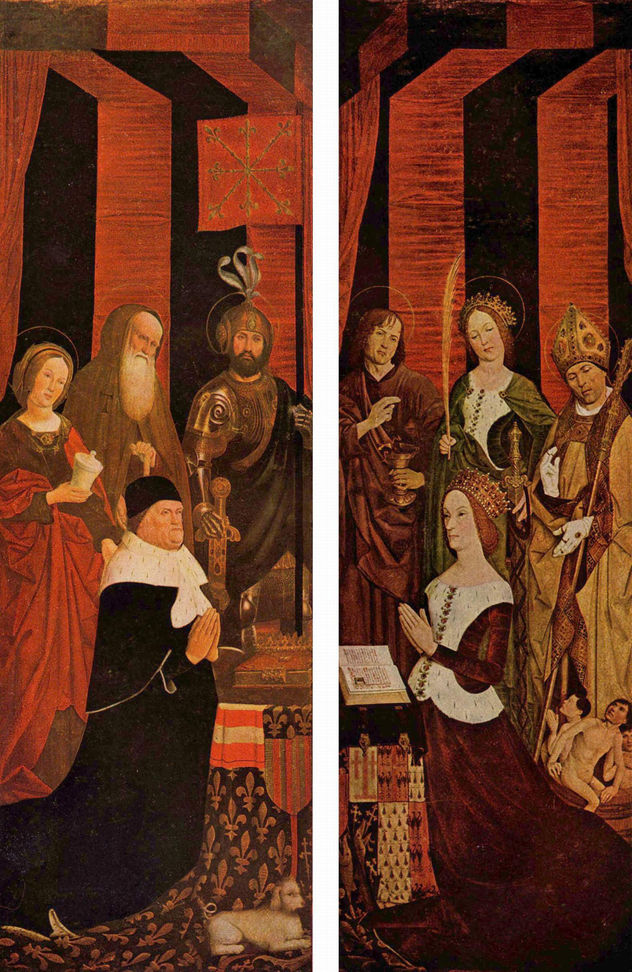 Triptych of the Burning Bush, left and right wings, scenes