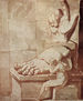 The artist desperate before the greatness of the ancient ruins.