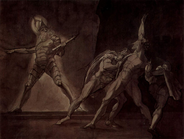 Hamlet, Horacio y Marcellus y el espíritu del padre muerto