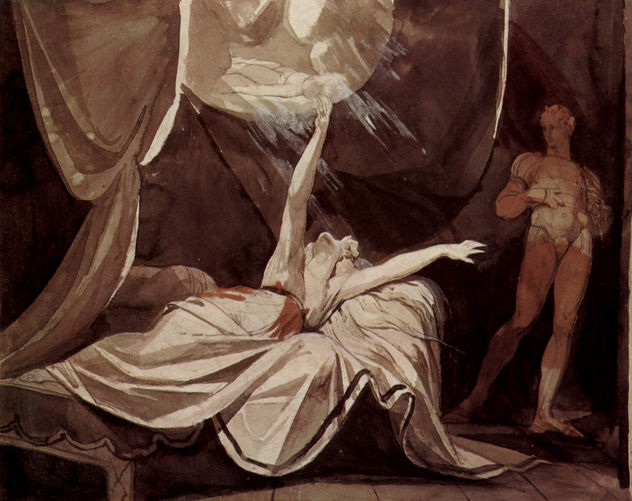 Kriemhild sees the dead Siegfried in her dream.