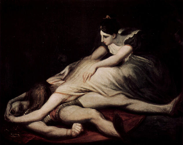 Kriemhild Throws Herself on the Dead Siegfried.