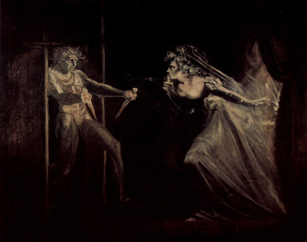 Lady Macbeth recibe los dagas.