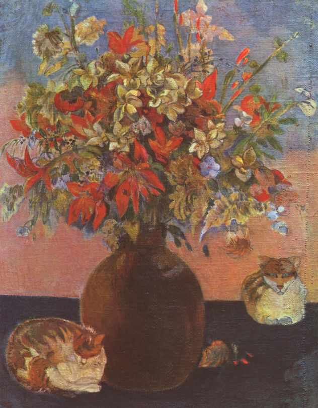 Flores y gatos