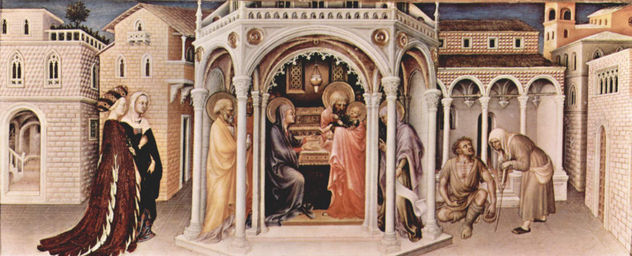 Adoración de los Santos Reyes, panel predela izquierdo