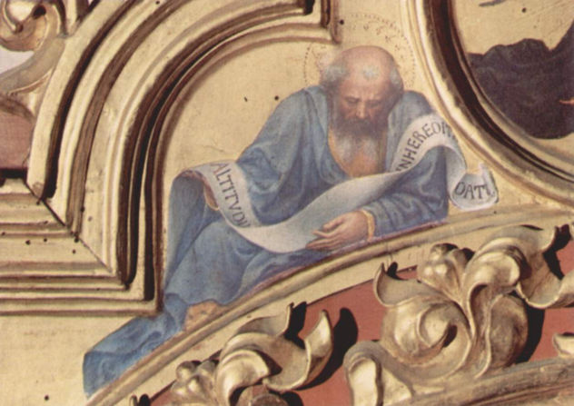 Adoration of the Magi, left gable field, left scene
