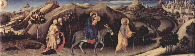 Adoration of the Magi, central panel of the predella. 