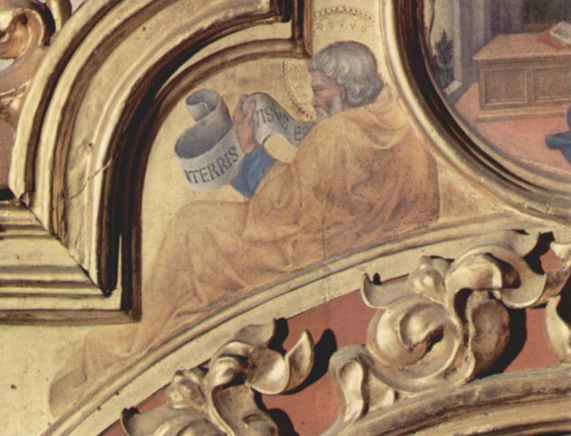Adoration of the Magi, right gable field, left scene