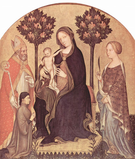 Madonna con San Nicolás de Mira y Santa Catalina de Alejandría y donante 