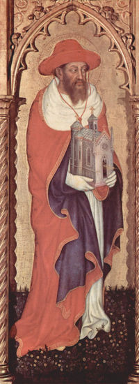 Coronation of Mary, left outer panel, scene 