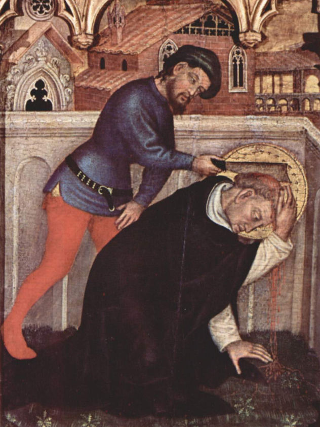 Coronación de María, pintura de gablete, panel interior izquierdo, escena