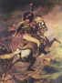 Oficial de los cazadores de la guardia en el ataque