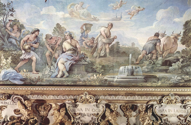 Frescos en la Galería del Palacio Medici-Riccardi en Florencia, escena 