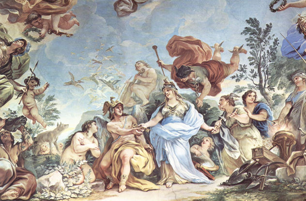 Frescos en la Galería del Palacio Medici-Riccardi en Florencia, escena