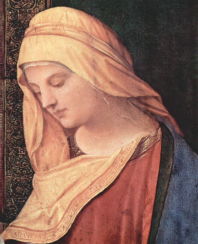 Lesende Madonna, Detalle