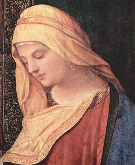 Lesende Madonna, Detalle 