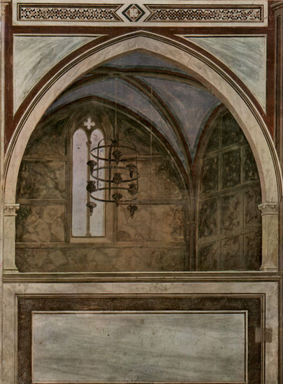 Ciclo de frescos en la Capilla de la Arena en Padua (Capilla de los Scrovegni), arquitectura pintada, decoración mural, detalle 