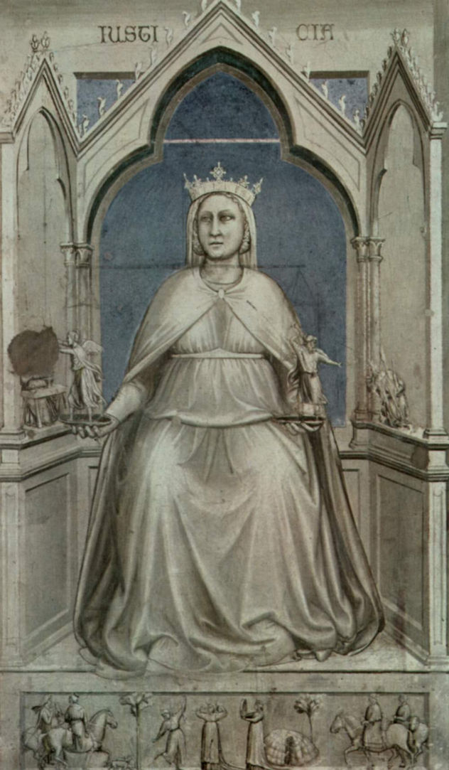 Cycle of frescoes in the Arena Chapel in Padua (Scrovegni Chapel), allegory of justice (Iustitia)