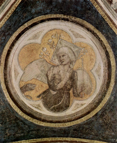 Ciclo de frescos con escenas de la vida de San Francisco, Capilla de Bardi, Basílica de Santa Cruz en Florencia, alegoría de la continencia 