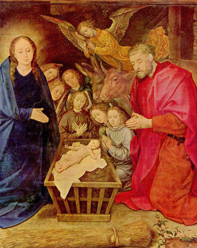 La adoración de los pastores, detalle