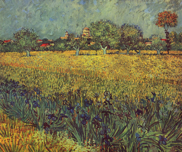 View of Arles with Irises 