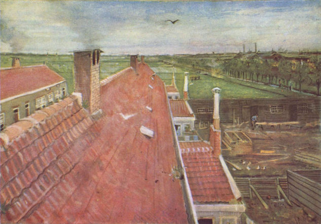 Roof, view from Van Gogh's studio in Schenkweg 