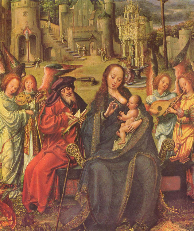 Hl. Lukas zeichnet die Madonna