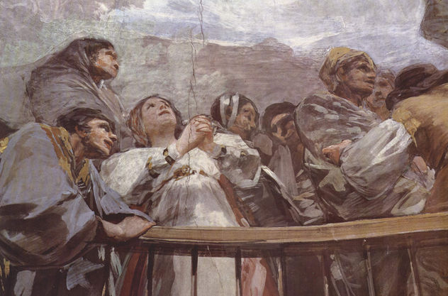 Kuppelfresko en San Antonio de la Florida, Madrid, escena de la leyenda de San Antonio de Padua.