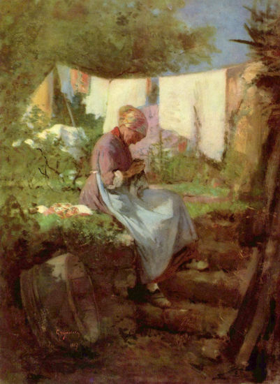 French Peasant with a Sack on Her Back 