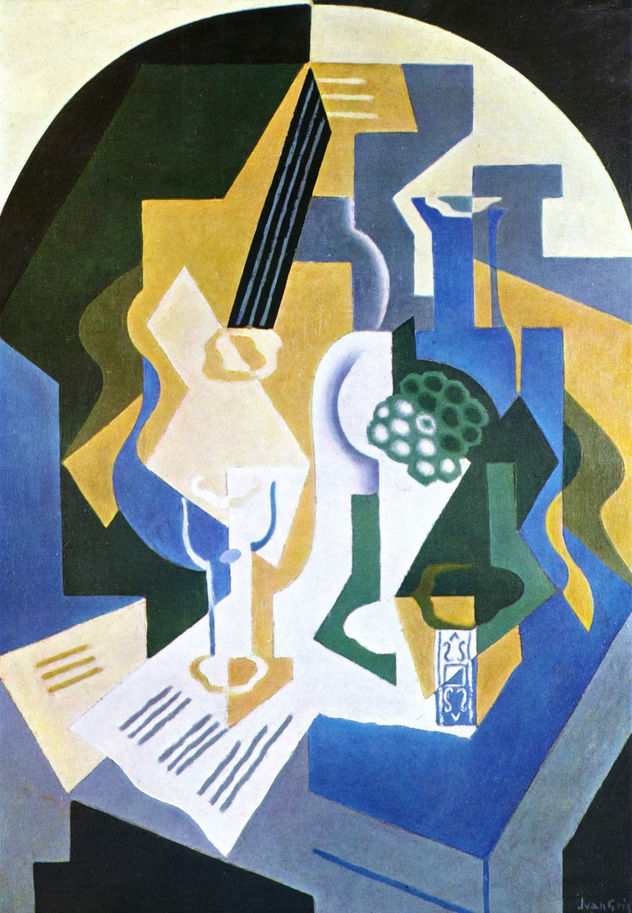 Still Life with Guitar, Book, and Newspaper