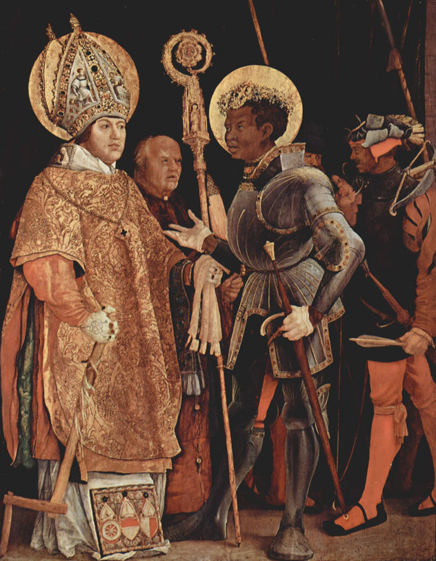 Reception of Saint Erasmus by Saint Maurice, detail