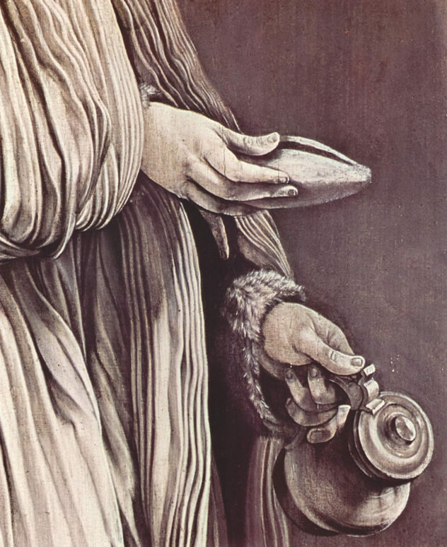 Tablillas de pie con cuatro santos para el altar Heller de Albrecht Dürer, anteriormente en la iglesia dominicana de Fráncfort del Meno, escena.