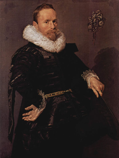 Portrait of a Man with a Cap, Pointed Collar, and Crossed Hands 