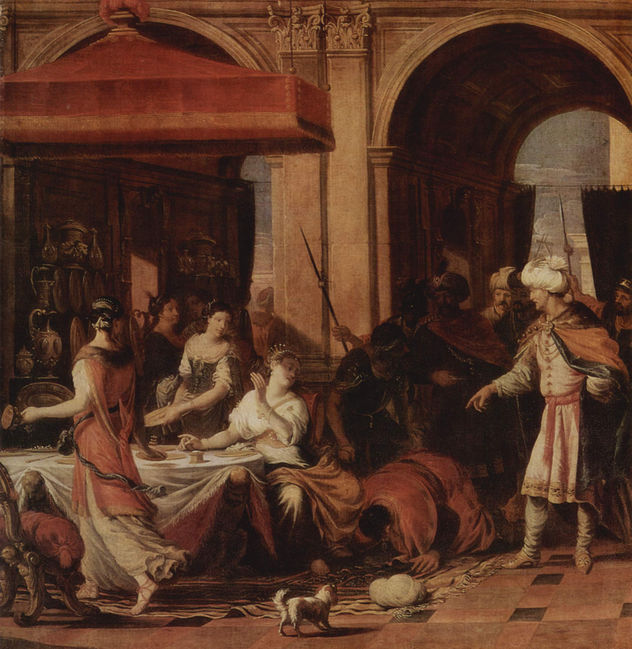 The Feast of Esther, Detail