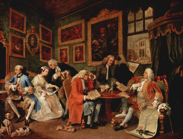 Cycle of paintings "Marriage a la moda", scene