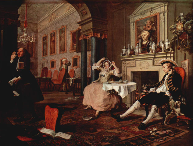 Cycle of paintings "Marriage a la Moda", scene 