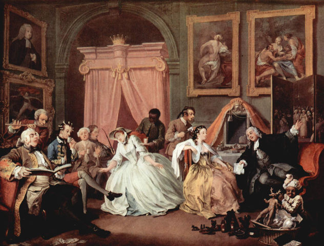 Cycle of paintings "Marriage a la moda", scene